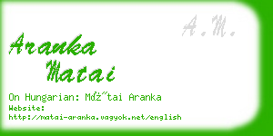 aranka matai business card